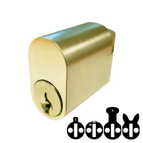 LOCK CYLINDER (570) OVAL (KD) *Polished Brass*