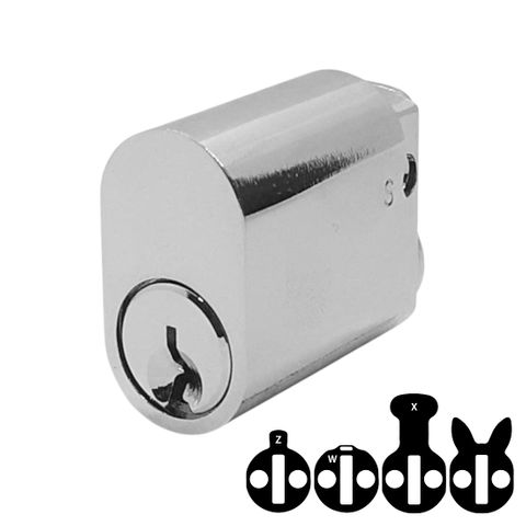 LOCK CYLINDER (570) OVAL (KA) *Chrome Plate*