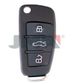 KEY SHELL - 3 Button (Repl. Insert) - Suits AUDI - 07