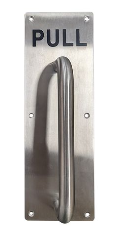 S/Steel PULL PLATE with Handle (300mm x 100mm)
