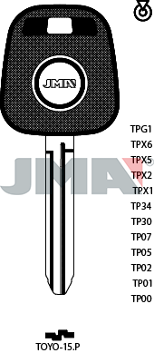 Transponder KEY - TOYOTA  (Like: TOY43) - Std. Head