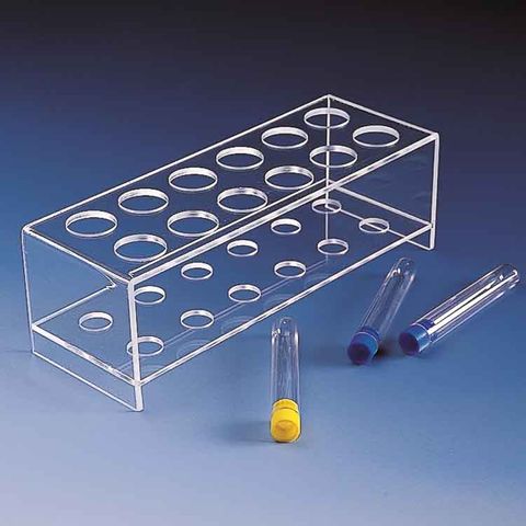 TEST TUBE RACK (2-TIER) 32mm Holes / 12 Place (PMMA)
