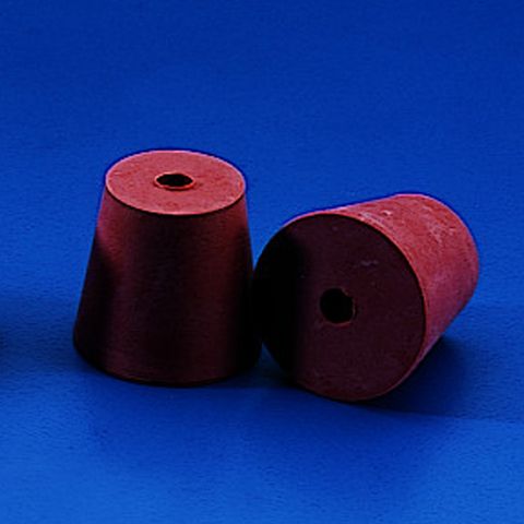 STOPPER - CONICAL - 1 HOLE (RED RUBBER)