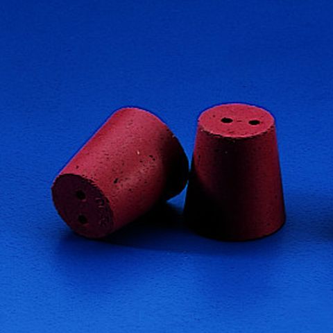 STOPPER - CONICAL - 2 HOLES (RED RUBBER)