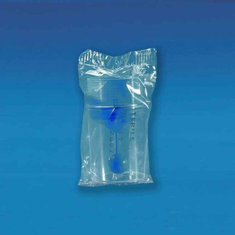 FAECES CONTAINER - STERILE (PS Contain. & PP Stopper/Spoon)