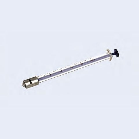 GLASS SYRINGE (LONG) - METAL LUER-LOCK NOZZLE (CENTRE)