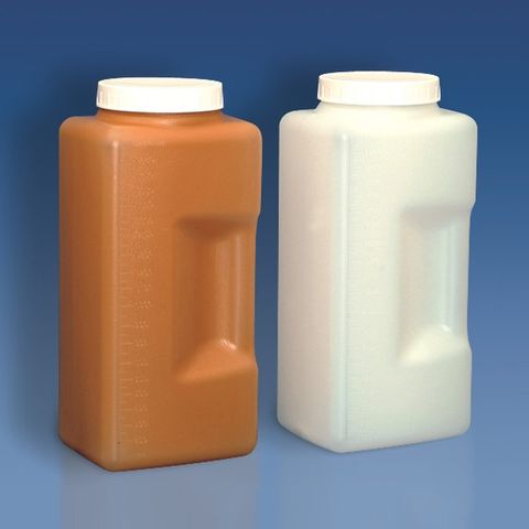 GRADUATED BOTTLE - RECTANGULAR BASE (HDPE)