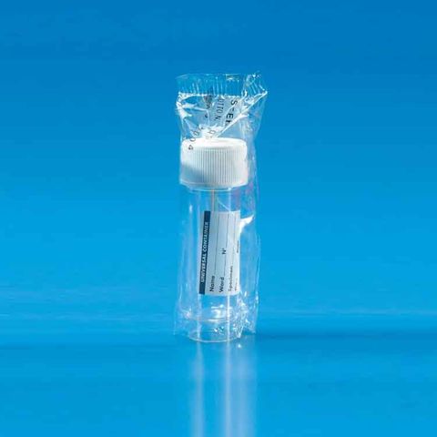 SCREW CAP CONTAINER WITH SPOON - STERILE (PS / PE CAP)