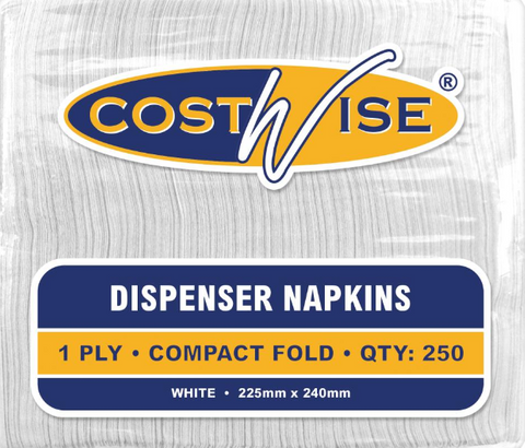 NAPKIN DISP 1PLY WH CPT CTN