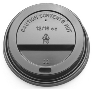 Coffee Lid 12oz Sip BLK*10