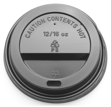 Coffee Lid 12oz Sip BLK*10