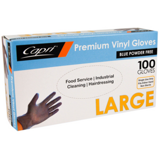 GLOVE PF VINYL BLUE-LGE 100*10