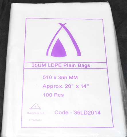 BAG LDPE 20X14 35UM*10