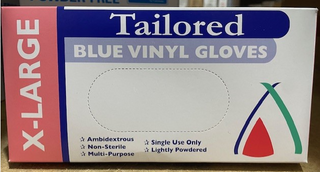 GLOVE VINYL BLUE-XL 100*10