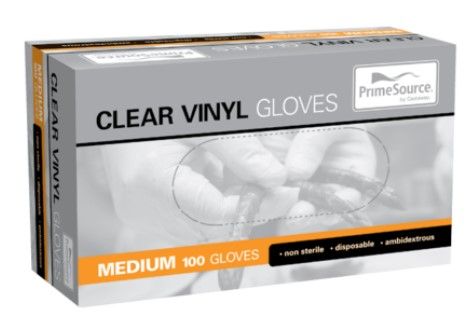 GLOVE VINYL CLR-MED 100*10