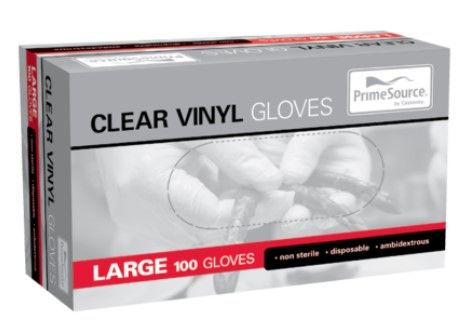 GLOVE VINYL CLR-LGE 100*10