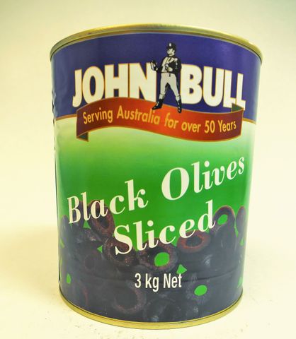 OLIVES BLACK SLICED 3KG TIN*6