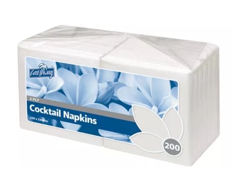 NAPKIN COCK 2PLY WH QTR CTN