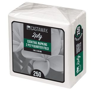 NAPKIN COCK 2PLY WH QTR*8