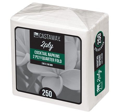 NAPKIN COCK 2PLY WH QTR*8
