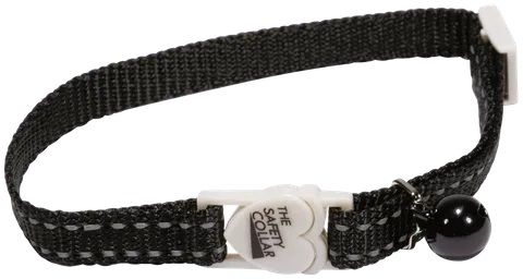 Nylon Cat Collar Reflective Thread Black