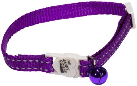 Nylon Cat Collar ReflectiveThread Purple