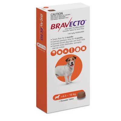 *Bravecto Small Dog ORANGE 4-10kg Single