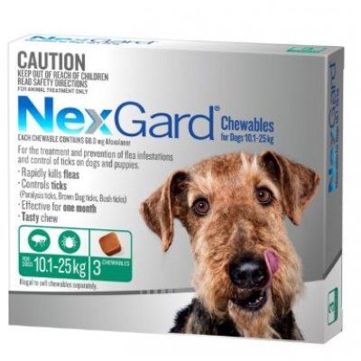 *NEXGARD Chews 10-25kg (3pk) Green