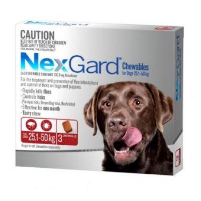 *NEXGARD Chews 25-50kg (3pk) Red