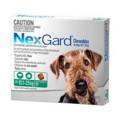 *NEXGARD Chews 10-25kg (6pk) Green