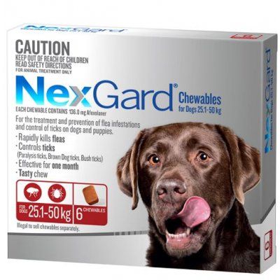 *NEXGARD Chews 25-50kg (6pk) Red