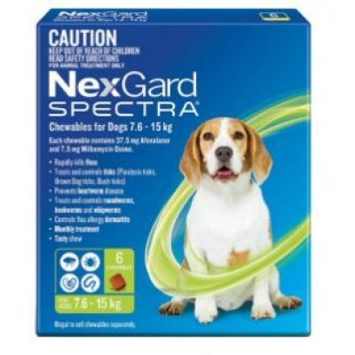 *NEXGARD Spectra 7.5-15kg (6pk) Green