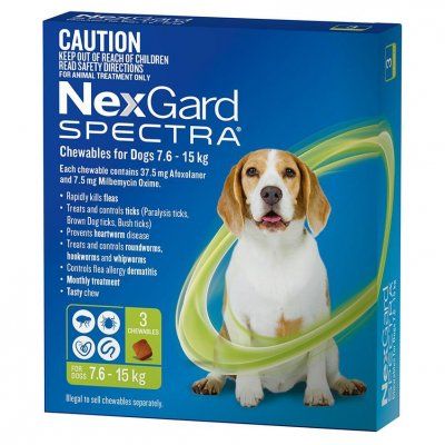 *NEXGARD Spectra 7.5-15kg (3pk) Green