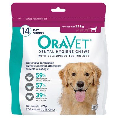 Oravet Dental Chews Large 14pk Pink