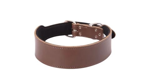 Staffy/BullTerr Collar Plain 60cm Cognac