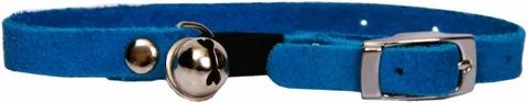 *Suede Cat Collar Safety w/Bell Blue