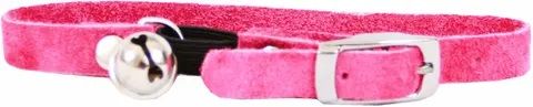 *Suede Cat Collar Safety w/Bell Pink