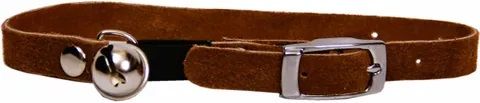 *Suede Cat Collar Safety w/Bell Brown