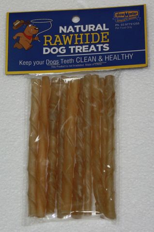 5" Natural Hide Twist Stick 10pk