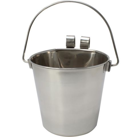 Flat Back Stainless Steel Bucket 4Ltr