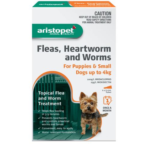 AP Spot On Flea&Worm Pup/Sm Dog 4kg 3pk