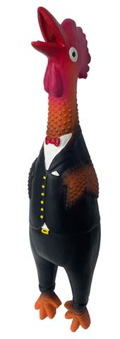 Paw Play Latex Chicken w/Suit 33cm