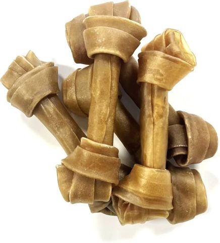 5.5" Knotted NATURAL Hide Bones 20pk