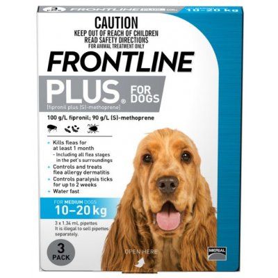 Frontline Plus Med Dog Blue10-20kg 3PK