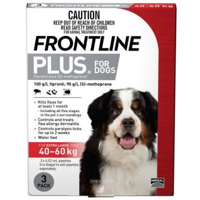 Frontline Plus XL Dog Red 40-60kg 3PK