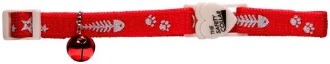 *Nylon Cat Collar Reflective Fish Red