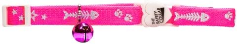 *Nylon Cat Collar Reflective Fish Pink