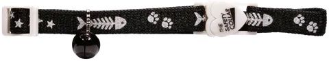 *Nylon Cat Collar Reflective Fish Black