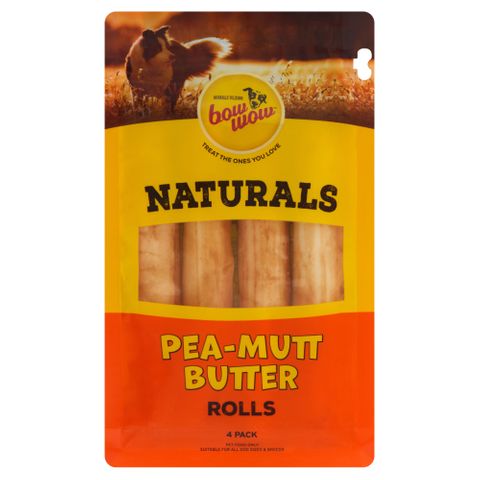 BOW WOW 6x4pk PEA-MUT BUTTER ROLLS