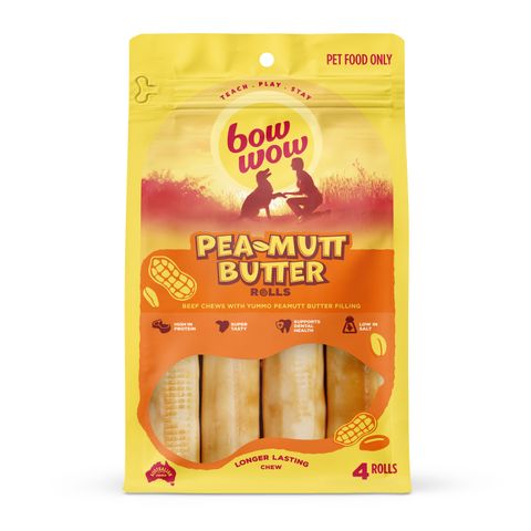BOW WOW 6x4pk PEA-MUT BUTTER ROLLS